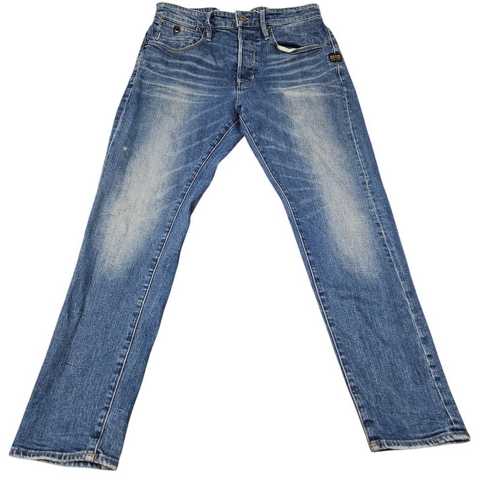 GStar RAW Loic Relaxed Tapered Jeans Mens 30x30 Blue Cinch Back Urban Streetwear